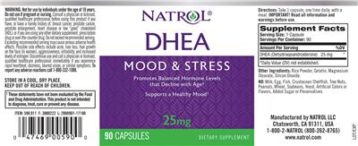 Photo of the Natrol DHEA 25 mg label