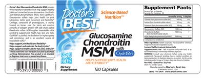 Photo of the Doctor's Best Glucosamine Chondroitin MSM with OptiMSM label