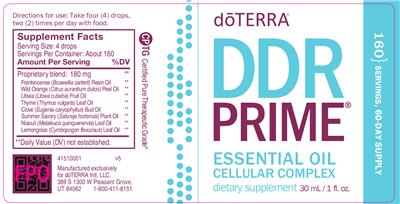 Photo of the doTERRA DDR Prime label
