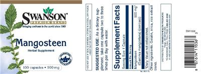Photo of the Swanson Premium Brand Mangosteen 500 mg label