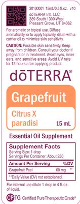 Photo of the doTERRA Grapefruit label