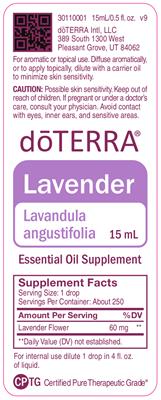 Photo of the doTERRA Lavender label