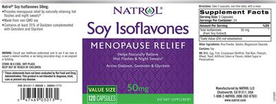 Photo of the Natrol Soy Isoflavones 50 mg label