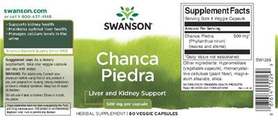 Photo of the Swanson Chanca Piedra 500 mg label