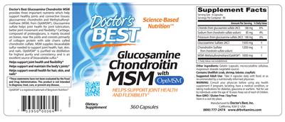 Photo of the Doctor's Best Glucosamine Chondroitin MSM with OptiMSM label
