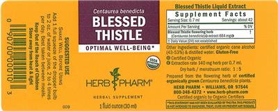 Photo of the Herb Pharm Blessed Thistle label