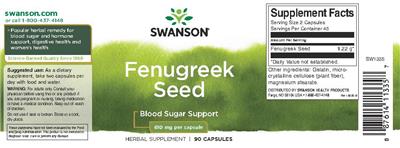 Photo of the Swanson Fenugreek Seed 610 mg label