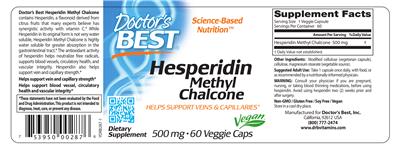 Photo of the Doctor's Best Hesperidin Methyl Chalcone 500 mg label