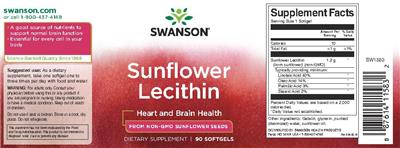 Photo of the Swanson Sunflower Lecithin label