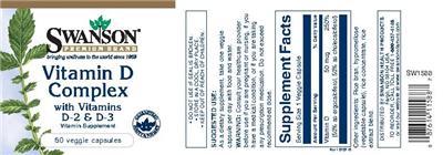 Photo of the Swanson Premium Brand Vitamin D Complex with Vitamins D-2 & D-3 label