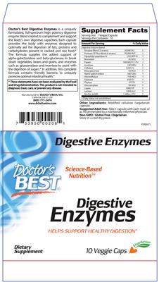 Photo of the Doctor's Best Digestive Enzymes label