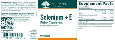 Photo of the Genestra Brands Selenium + E label