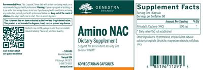 Photo of the Genestra Brands Amino NAC label