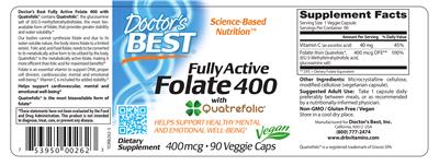 Fully Active Folate 400 with Quatrefolic 400 mcg のラベル画像（NIH DSLD）