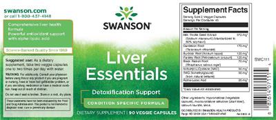 Photo of the Swanson Liver Essentials label
