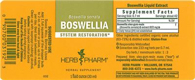 Photo of the Herb Pharm Boswellia label