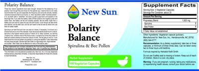 Photo of the New Sun Polarity Balance label