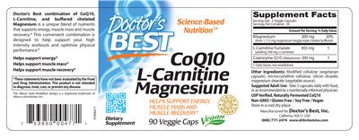 CoQ10 L-Carnitine Magnesium のラベル画像（NIH DSLD）