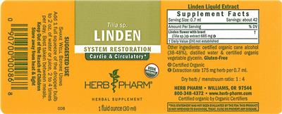 Photo of the Herb Pharm Linden label