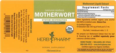 Photo of the Herb Pharm Motherwort label