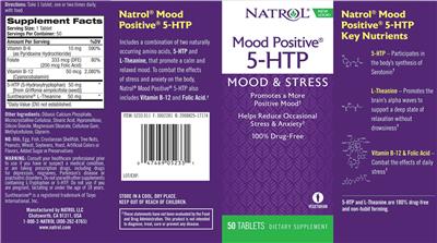 Photo of the Natrol Mood Positive 5-HTP label