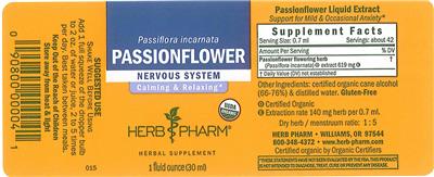 Photo of the Herb Pharm Passionflower label