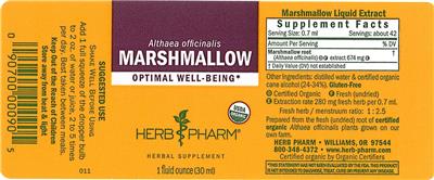 Photo of the Herb Pharm Marshmallow label