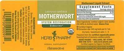 Photo of the Herb Pharm Motherwort label