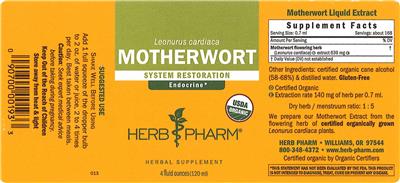 Photo of the Herb Pharm Motherwort label