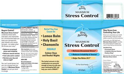 Photo of the Terry Naturally Maximum Stress Control label