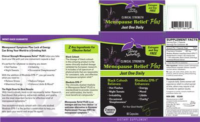 Photo of the Terry Naturally Menopause Relief Plus label