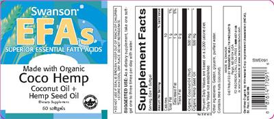 Photo of the Swanson EFAs Coco Hemp label