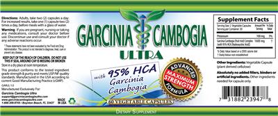 Photo of the Garcinia Cambogia Ultra Garcinia Cambogia Ultra label