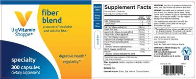 Photo of the The Vitamin Shoppe Fiber Blend label