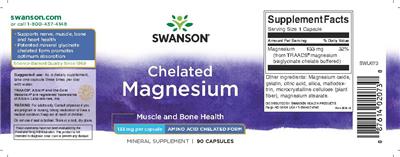 Photo of the Swanson Chelated Magnesium 133 mg label