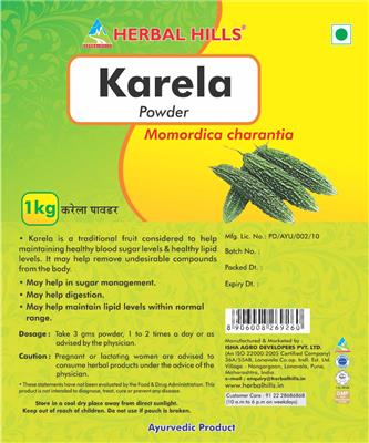 Photo of the Herbal Hills Karela Powder label