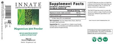 Photo of the Innate Response Formulas Magnesium 300 Powder label
