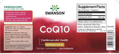 Photo of the Swanson CoQ10 120 mg label