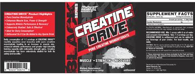 Photo of the Nutrex Research Black Series Creatine Drive Unflavored label