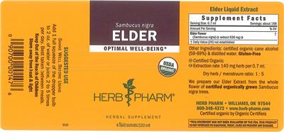 Photo of the Herb Pharm Elder label