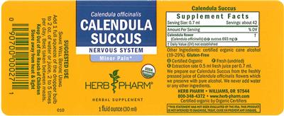 Photo of the Herb Pharm Calendula Succus label