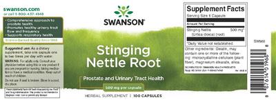 Photo of the Swanson Stinging Nettle Root 500 mg label