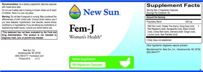 Photo of the New Sun Fem-J label