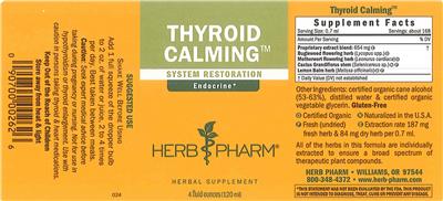 Photo of the Herb Pharm Thyroid Calming label