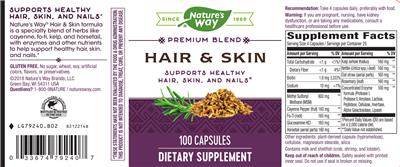Photo of the Nature's Way Hair & Skin label