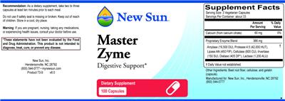 Photo of the New Sun Master Zyme label