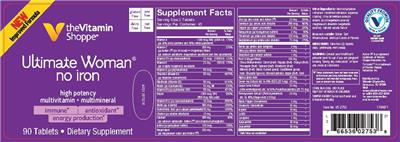 Photo of the The Vitamin Shoppe Ultimate Woman No Iron label