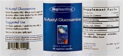Photo of the Allergy Research Group N-Acetyl Glucosamine label