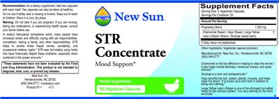 Photo of the New Sun STR Concentrate label