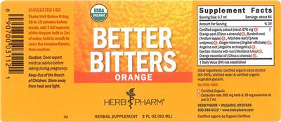 Photo of the Herb Pharm Better Bitters Orange label
